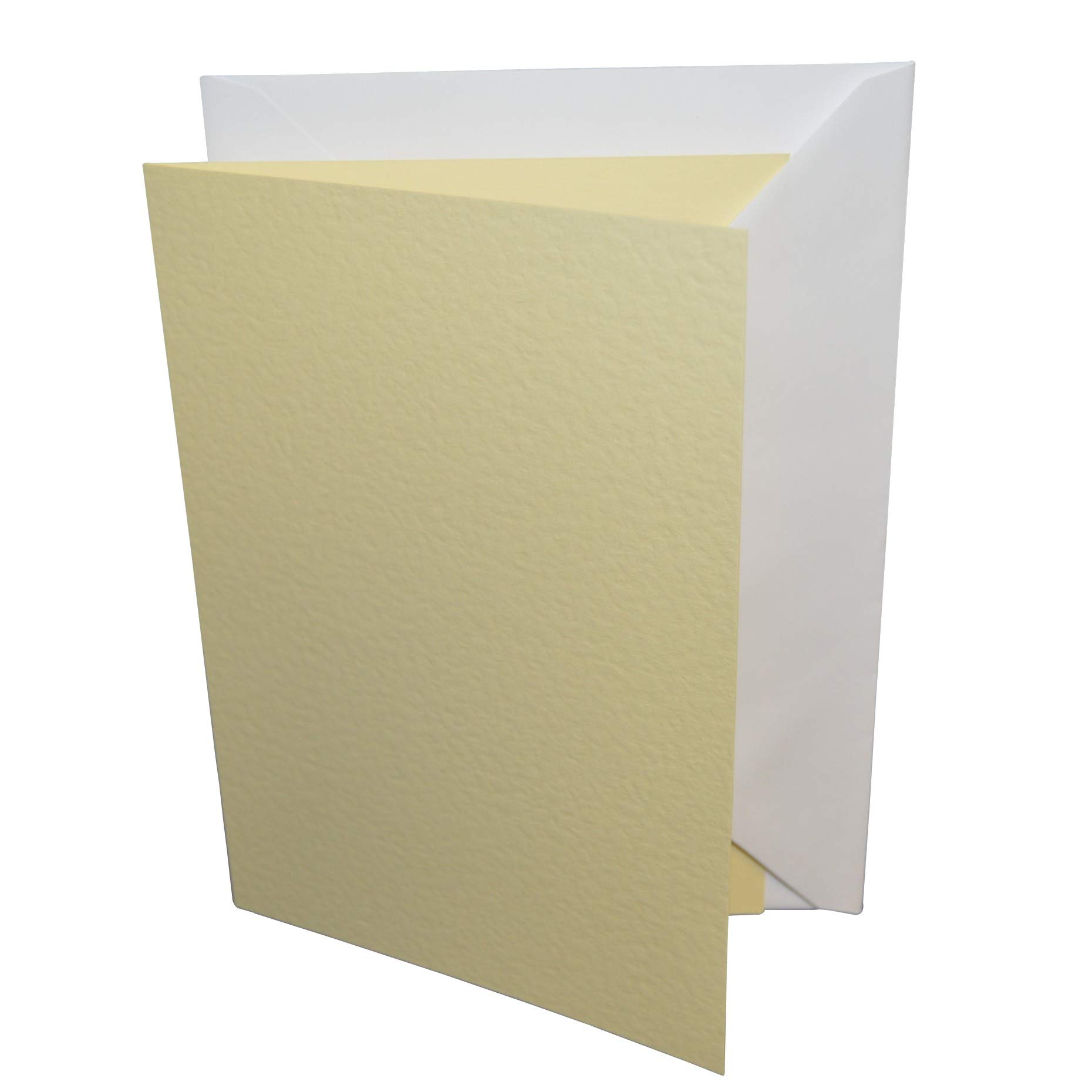 5"x7" Coloured Greeting Card Blanks with White Envelopes – StellaWeds® (Hammered Cream, 10 Pack)