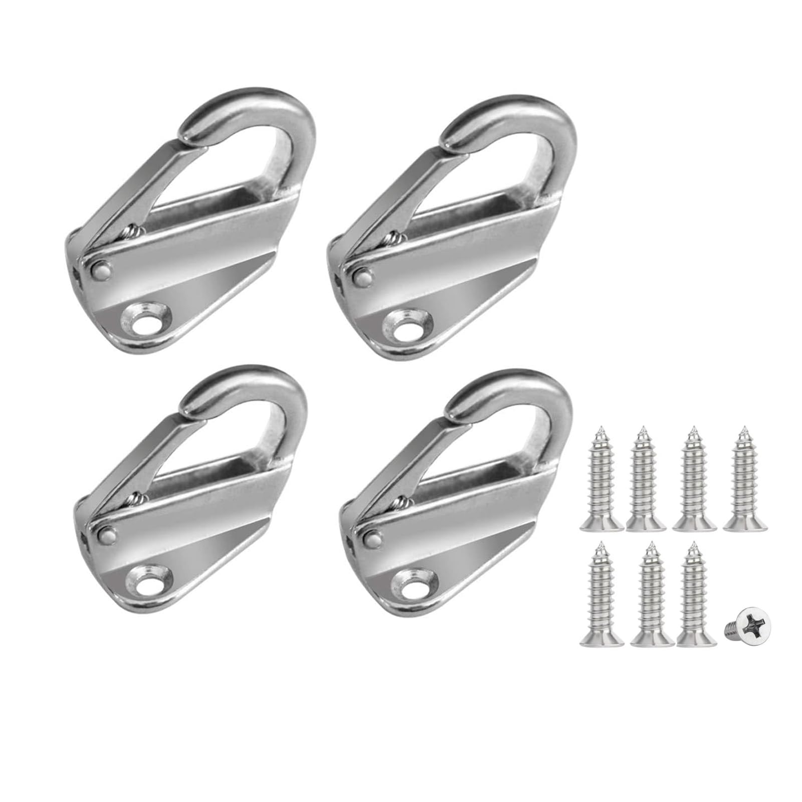 Paraphee Anti-Turbulence Coat Hanger Hooks Marine Yacht or Motor Homes, Anti-Corrosion 316 Stainless Steel, Pack-of-4 Half Spring Hooks