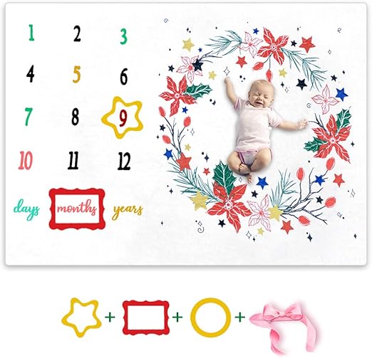 personalized baby monthly milestone blanket