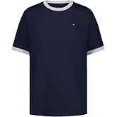 Tommy Hilfiger Boys' Short Sleeve Ken Ringer Crew Neck T-Shirt, Soft, Comfortable, Relaxed Fit
