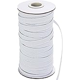 XKDOUS Elastic Band for Sewing, 3/8 Inch 50 Yards White Knit Elastic Bands High Elastic Cord for Sewing Waistband and Pants W