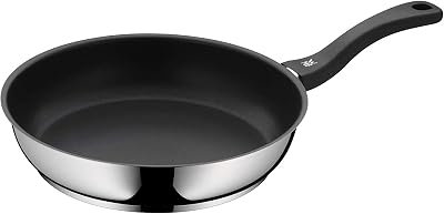 Wmf devil - antiating pan 28 cm, panela de aço inoxidável e revestimento antiaderente para todos os tipos de cozinhas incluídas indução, sem pfoa, cor preta