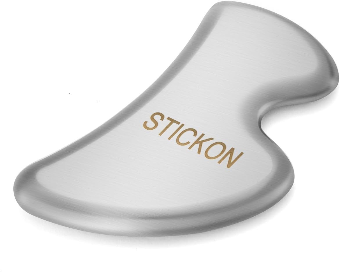 Stainless Steel Gua Sha Scraping Massage Tool - STICKON IASTM Tools Great Soft Tissue Mobilization Tool (B Shape): Health & Personal Care