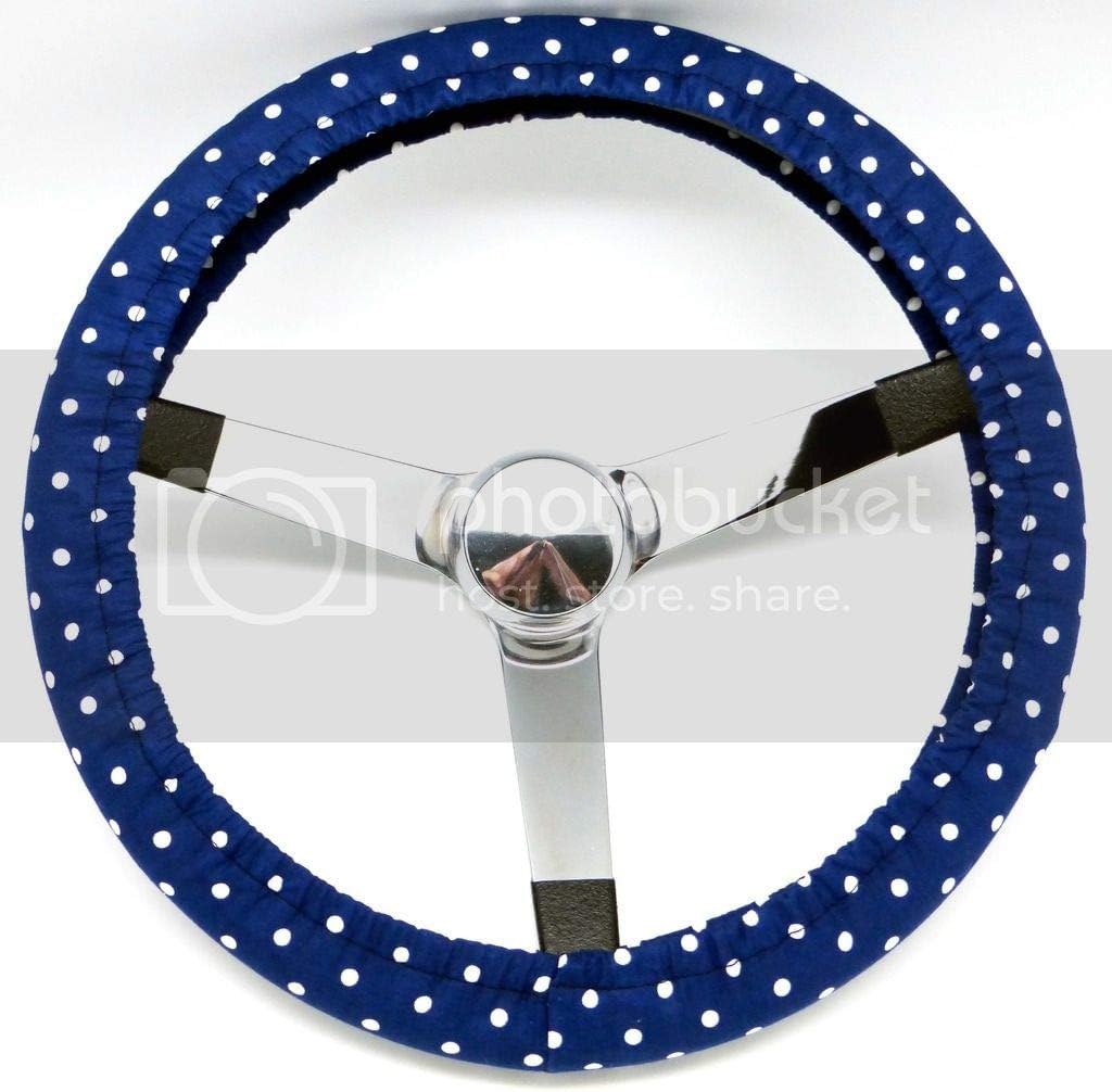 Mana Trading Steering Wheel Cover Blue and White Dots