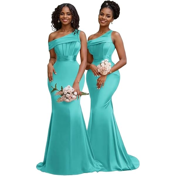 One Shoulder Long Bridesmaid Dresses 2026 Mermaid Satin Prom Dresses for Women Simple Floor Length Formal Gowns Baby Blue at Amazon Women's Clothing store One Shoulder Long Bridesmaid Dresses 2026 Mermaid Satin Prom Dresses for Women Simple Floor Length Formal Gowns Baby Blue at Amazon Women's Clothing store