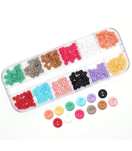 200PCS Mixed Mini Resin Buttons – Assorted Shapes & Colors For Crafts, Sewing, Doll Clothes - View #5