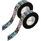 EONBES 2 * 360ft Bird Scare Tape Flash Ribbon Holographic Reflective Outdoor Mylar Ribbon - Keep Birds Away from House and Garden