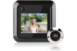 YUNIR 2.4 Peephole Camera, 0.3MP 95° Wide Angle HD Door Viewer with TFT LCD, Manually Photo Recording for 35-110mm Door Panel