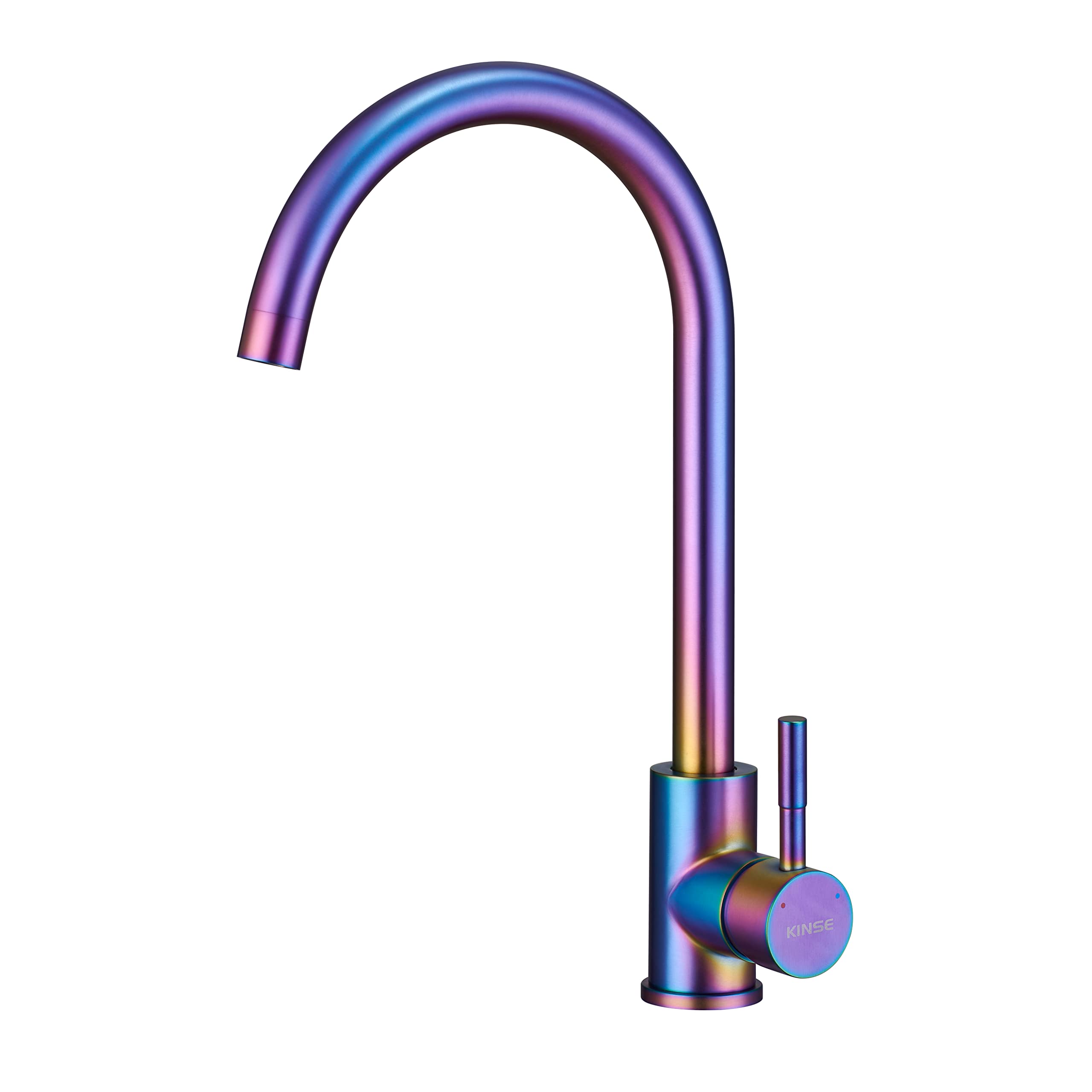 KINSE Kitchen Mixer Tap, 360° Swivel Kitchen Sink Faucet, Stainless Steel, Single-Handle, Multicolour