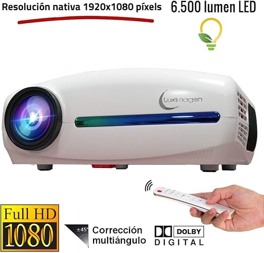 Proyector Full HD 1080P, Luximagen FUHD200 (1920x1080) 6.500 ...