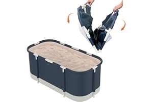 XIMI AOMAI Portable Bathtub For Shower Stall, Large 47 inch Foldable Soaking Bathing Tub for Adults, Separate Family Bathroom Japanese SPA Collapsible Tub, Ideal for Hot Bath Ice Bath