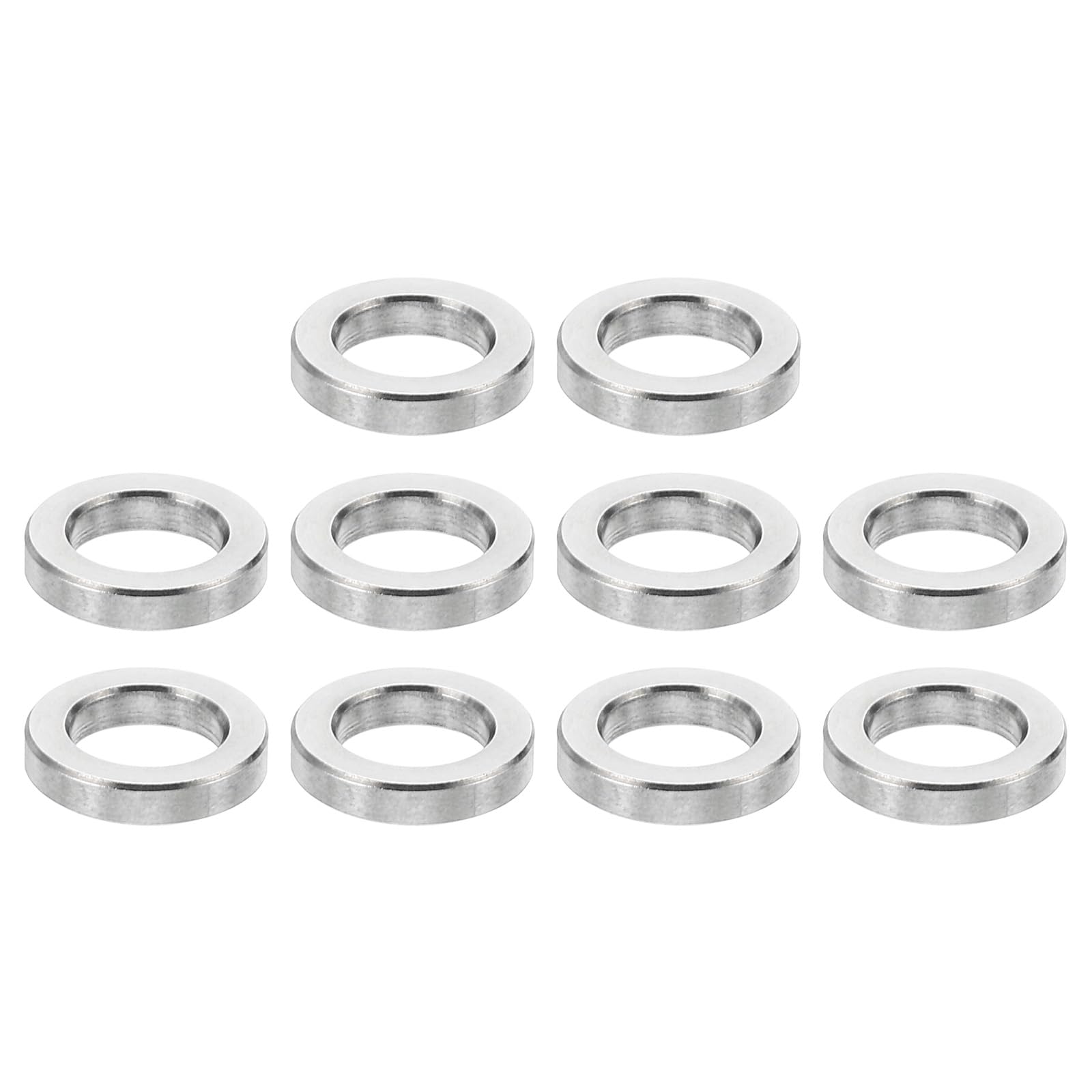 PATIKIL M6 Stainless Steel Spacers, 10 Pcs Metal Spacer Stainless Steel 6.2mm ID x 10mm OD x 2mm L Spacer Screw Standoff Round for 1/4" or M6 Screw Bolts