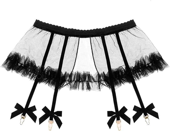 Women Sexy Lace Garter Belts Stocking Sets Vintage Mesh