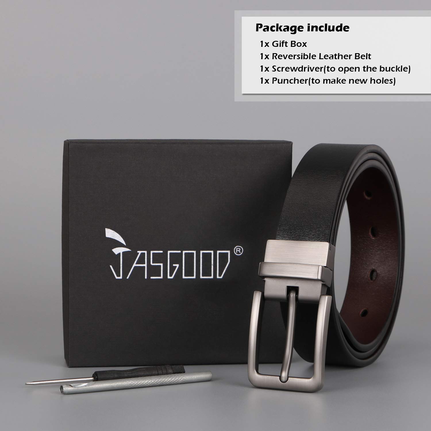 Reversible Leather Belts for Women with Rotated Metal Buckle 1.1 inch Black Brown Women Narrow Jeans Belt Christmas Gift Box,01 Black-Brown, Fit waist 30-35 inch