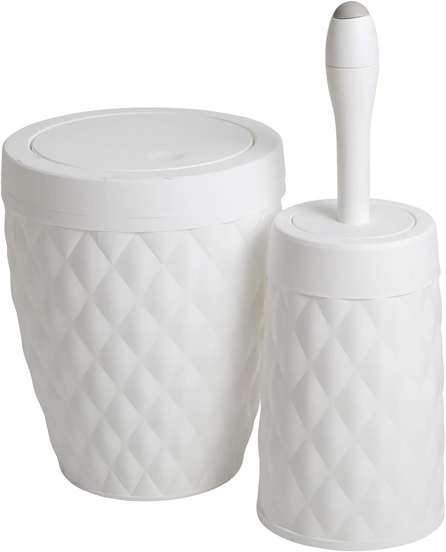 Addis Diamond Style Bathroom Swing Bin & Toilet Brush with Internal