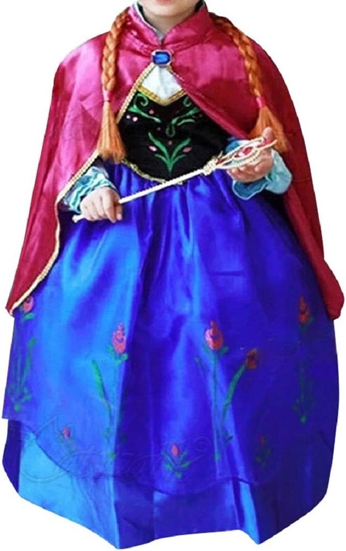 Anbelarui Girls New Princess Party Cosplay Costume Long Dress Up 3-9 Years