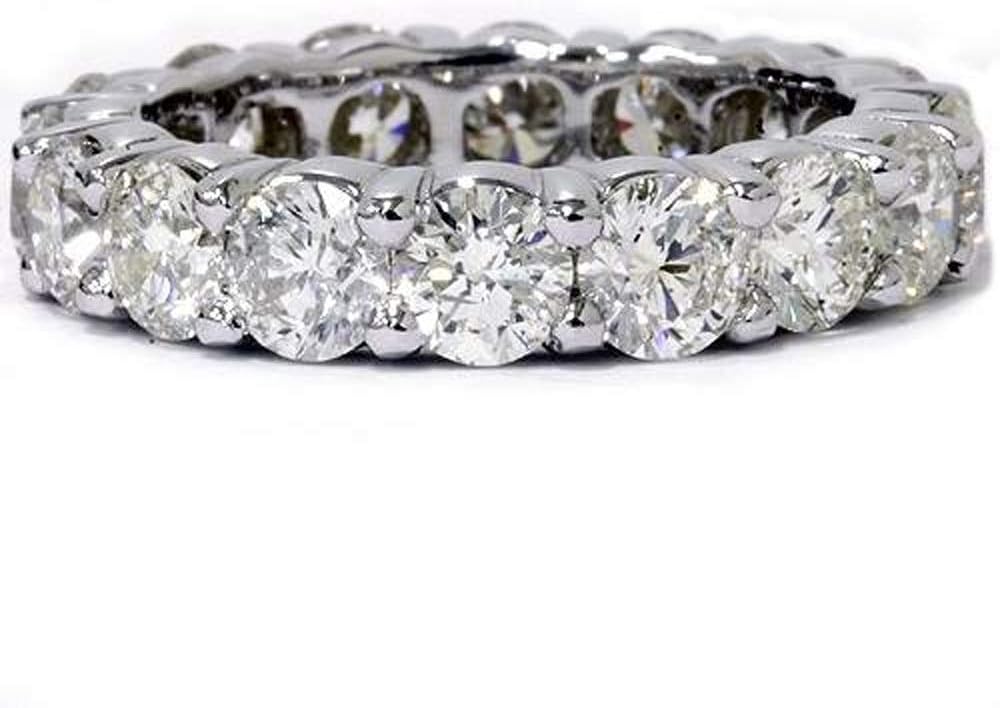 5ct Prong Diamond Eternity Ring 14K White Gold