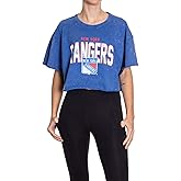 Calhoun NHL Surf & Skate Womens Oversize Drop Shoulder Acid Wash Cropped T-Shirt