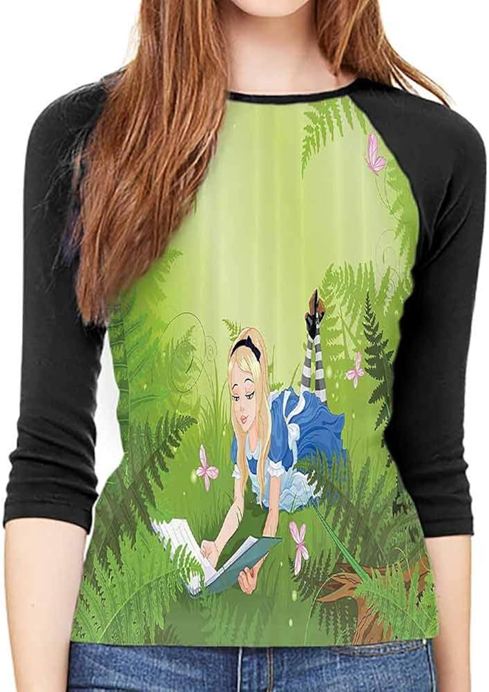 Airplane Flexible Female mid-Sleeve T-Shirt Unique Design Slim-fit Teens