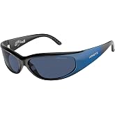 ARNETTE Catfish AN4302 Rectangular Sunglasses for Men for Women | In Matte Black, Black Gradiant Metal Blue &amp; Metallic Silver. Polarized options available. Lightweight durable frame.