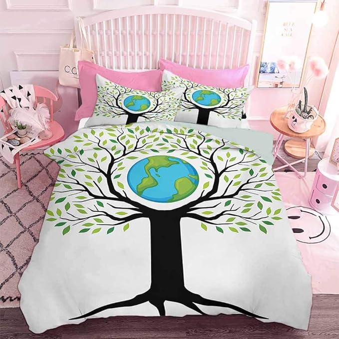 3pcs Bedding Set Eco Friendly Earth Tree Saving The Life Climate Symbolic Home Art (3pcs