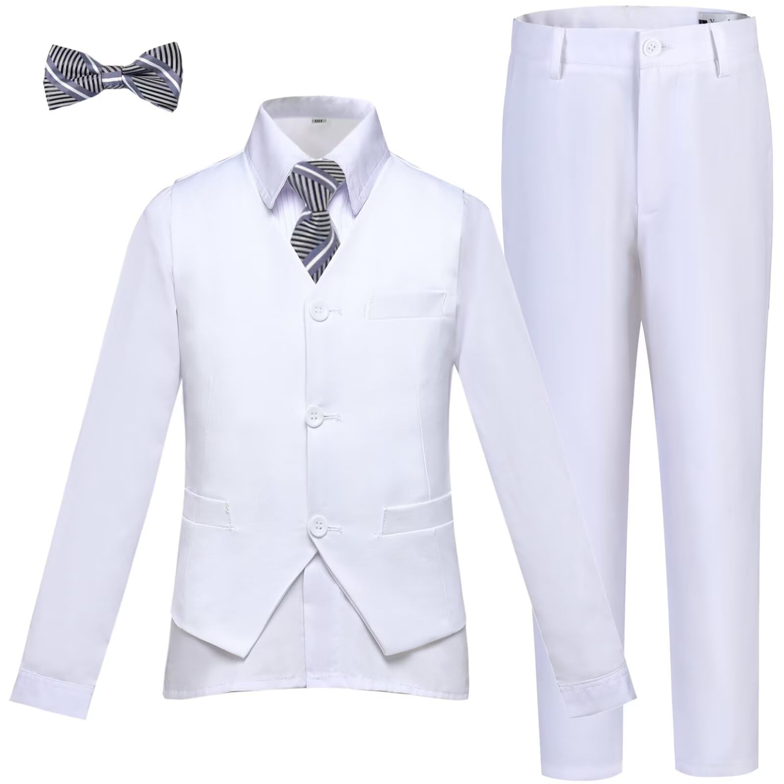 Photo 1 of LOPEN STU Boys Suit Size 14 Slim Fit Toddler Kids White Suits for Boys Christmas Wedding Outfit Boy's Dress Vest Pants Set