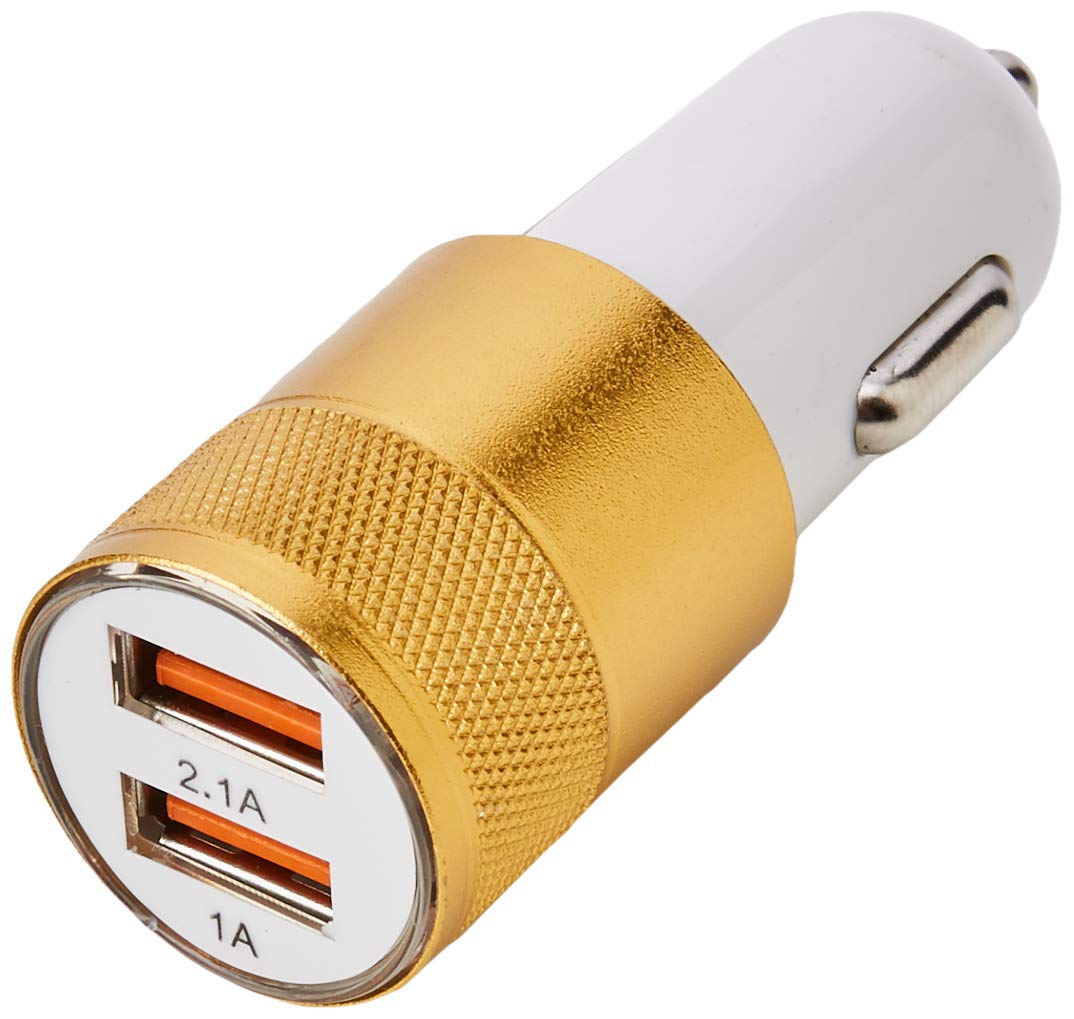 Shot Case USB Car Cigarette Lighter Socket Adapter for Xiaomi Redmi Note 6 Pro Double 2 Ports Car Charger Gold Universal