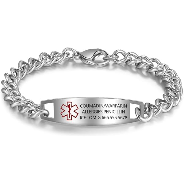Medical Id Bracelets For Men Emergency Medical Alert Bracelets For