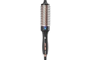 K&K 1 1/2 Inch Ceramic Tourmaline Ionic Heated Round Brush Curling Brush Creates Blowout Look -Creates Root Volume & Loose Curls Volume Curls Dual Voltage Hair Styling Tool (Black, 1.5 Inch)
