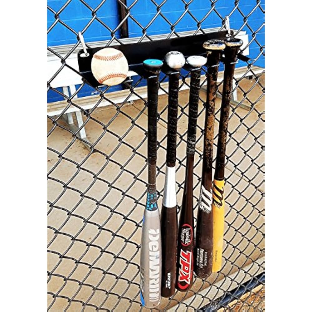 Baseball Bat Rack Fence/Wall Mounted Steel Bat Hook Holder For Dugout Heavy Duty eBay