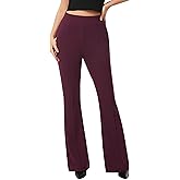 AFITNE Women's Dress Pants High Rise Flare Pants Pull On Stretchy Work Pants Business Office Casual Slacks with Pockets