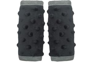 DODO NICI car seat strap cover for baby, seat belt cover cushion, belt pads fit baby carrier/pushchair/stroller, cozy peace dotted minky, solid black