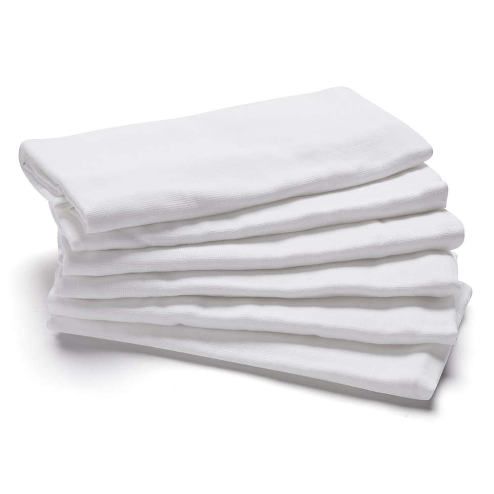 white muslin squares
