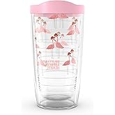Tervis Bouffants And Broken Hearts - Flower Power Flamingo Made in USA Double Walled Insulated Tumbler Travel Cup Keeps Drinks Cold & Hot, 16oz, Classic
