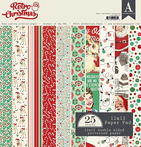 Authentique Retro Christmas 12x12 Paper Pad