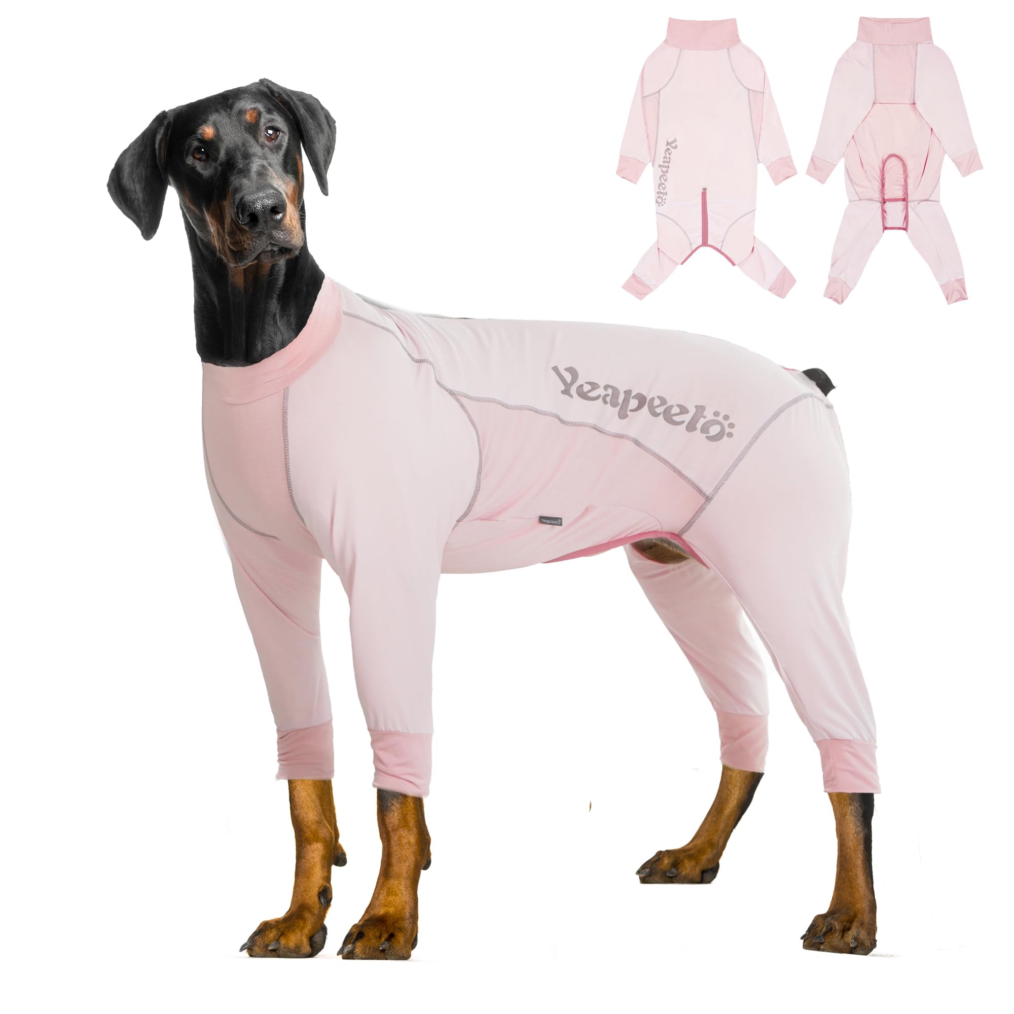 Photo 1 of Yeapeeto Dog Sun Protection Cooling Suit UPF 50+, Quick-Dry Breathable Jumpsuit for Large & Medium Dogs, Outdoor Dirt-Resistant Shedding Control Pet Apparel (Blush Pink, 7X-Large)