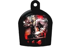 JUNERAIN Cowbell Horn Cover,Harley Custom Skull Cowbell Horn Cover,Terrible Motorcycle Cowbell Horn Cover Decoration,Motorcycle Accessories,Harley Custom Made Biker Gifts. (Color : Judge grim Reaper)