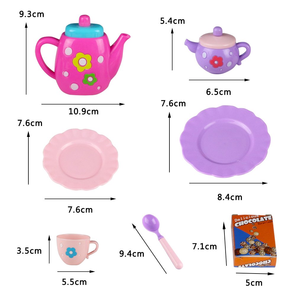 Tea Set Toy Teapot Pretend Role Play Food Kitchen Game for Kids Children 3 4 5 6 Year Old