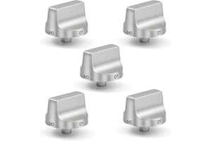 atgestore KIP 5T09 W11159630 Stove Knobs Replacement for Whirlpool Stove Parts W11023139 Stainless Steel Burner Knobs Whirlpool Gas Range Parts WFG550S0HZ1 Burner Control Knobs Stove Top Knobs 5 Pcs