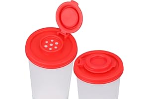 2 Pcs Salt and Pepper Shaker Lids, Large Red Plastic Salt and Pepper Lids Replacement for Spice Dispenser Outdoor Kitchen Cam
