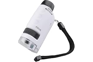 COMFYCOCOON Pocket Microscope, Portable Handheld Microscope with 60x-120x Magnification and LED Lights, Perfect Mini Microscope for Children’s Learning, Education and Exploring The World (White)
