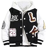 SOLY HUX Toddler Boy's Varsity Jacket Letter Graphic Color Block Collar Long Sleeve Baseball Jacket Streetwear