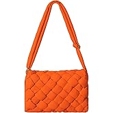 NAARIIAN Small Puffer Crossbody Bag for Women,Lightweight Quilted Woven Purse with Adjustable Strap,Crescent Shoulder Bag