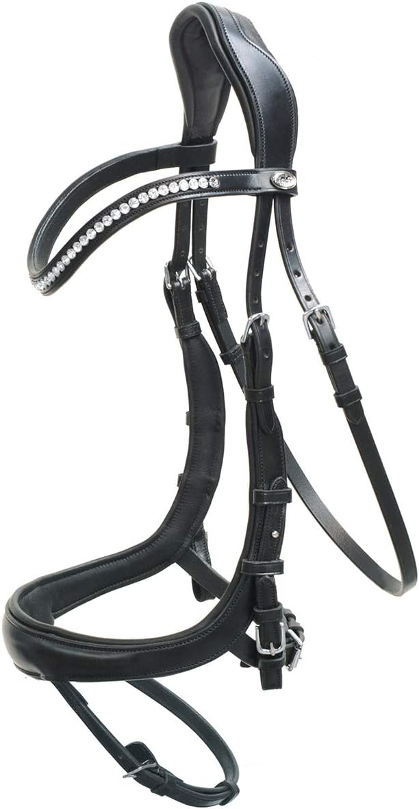 Schockemoehle Sports "Equitus Beta Anatomic Dressage Snaffle Bridle with Crystal Browband (reins not Included)
