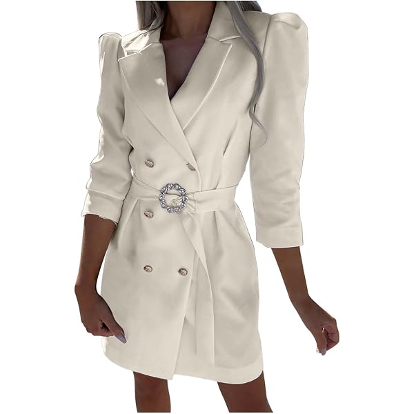 beige belted blazer dress Belted Blazer Dress