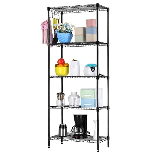 title=LANGRIA 5 Livello Scaffale Moderna Multifunzione Scaffalature Metallo Stoccaggio