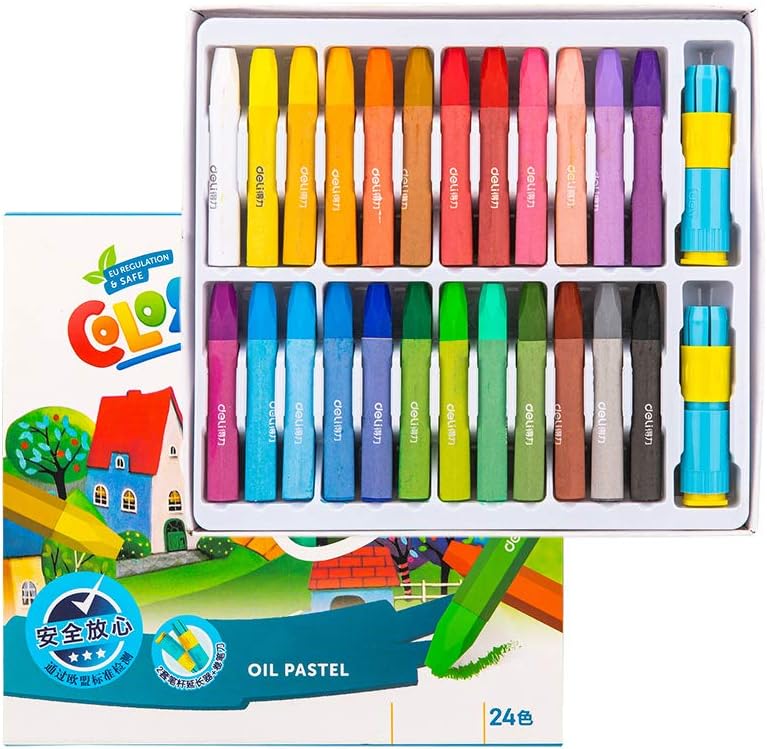 Crayons Coloring Set Indoor Activities at Home Children'S Drawing Oil Pastel Art Crayon Brush Not Dirty Hands 100% Pure Crayons Natural Safe for Children-24colors