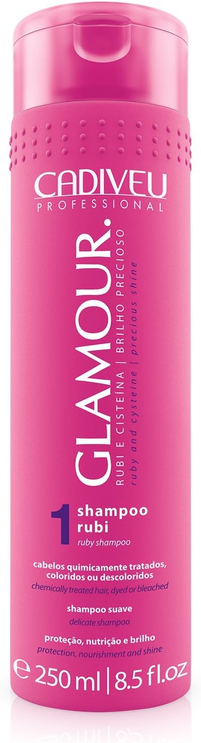 Cadiveu Glamour Shampoo 250ml - Hair treatment with twinkling effect.