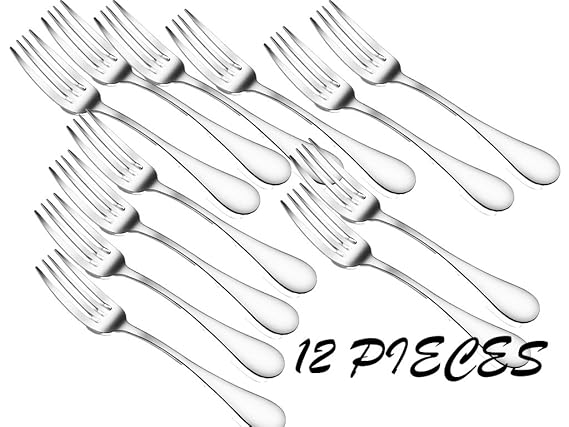 King International Stainless Steel Fork,Set of 12 Pieces