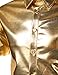 JOGAL Men's 70s Disco Shiny Metallic Gold Silver Short Sleeve Button Down Shirts Large Gold